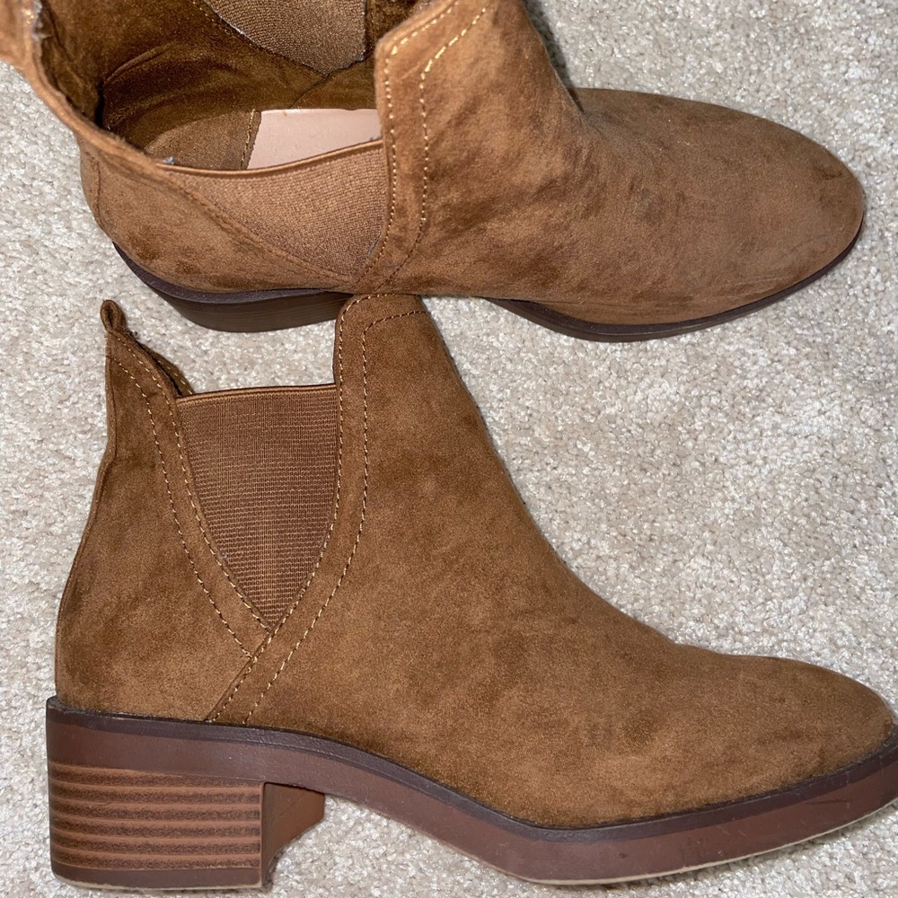 Brown suede boots